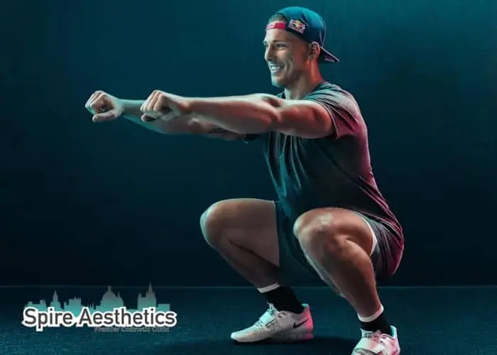 Image of man build leg muscle Binley through exercise